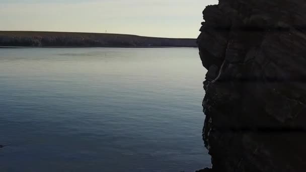 Vue aérienne désert inhabité Novaya Zemlya. — Video