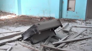 Hayalet şehir Kömür Madenleri Rusya 'daki terk edilmiş alışveriş merkezinin kalıntıları..