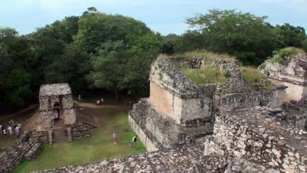 Temple of Winds Tulum Mayan Ruins Zona Arqueologica Mexico. — Stock Video