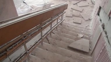 Terk edilmiş kar harabeleri Hayalet Şehir Kömür Madenleri Rusya 'da Ev.