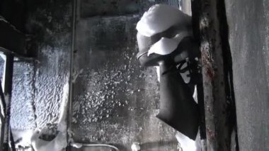 Hayalet kasaba Gudym eski yeraltı askeri üssünde, terk edilmiş fabrikası.