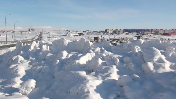 Anadyr miasto na dalekiej północy Chukotka Rosja. — Wideo stockowe