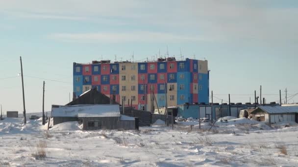 Anadyr stad långt norrut Chukotka Ryssland. — Stockvideo