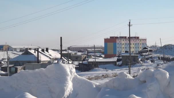 Anadyr miasto na dalekiej północy Chukotka Rosja. — Wideo stockowe