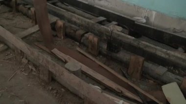 Terk edilmiş kar harabeleri Hayalet Şehir Kömür Madenleri Rusya 'da Ev.