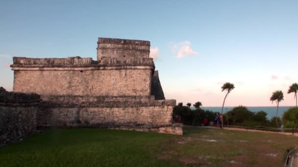 Templom Szelek Tulum Mayan romok Zona Arqueologica Mexikó. — Stock videók