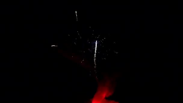 Élément de feu d'artifice multicolore sur fond noir pour créer un ensemble de saluts . — Video