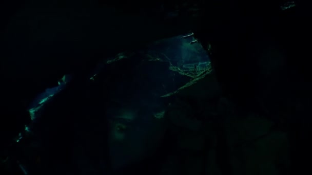Krása jeskyně pod vodou Yucatan Mexiko cenotes. — Stock video