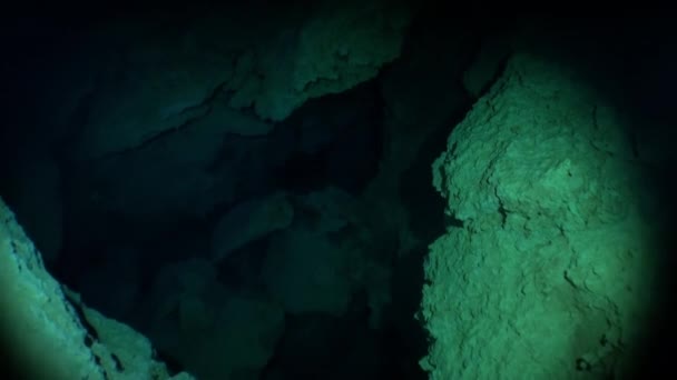 Bellezza della grotta sottomarina Yucatan Messico cenote . — Video Stock