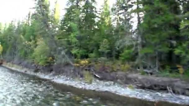 Prachtige natuur van Lena Rivier in onbewoonde taiga van Siberië Rusland. — Stockvideo