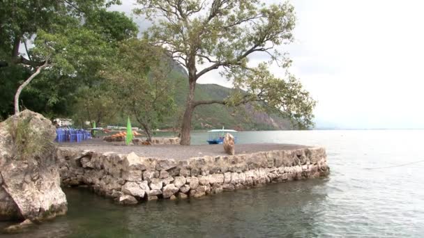 Árboles en la orilla del lago Fuxian en la provincia de Yunnan China. — Vídeos de Stock