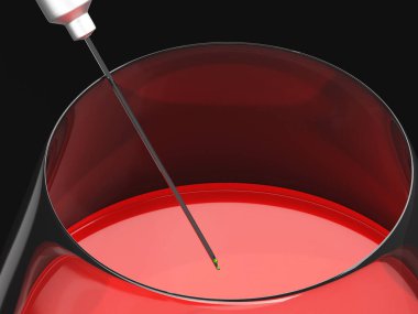 Zehirli kırmızı şarap 3 boyutlu görüntüleme yoluyla