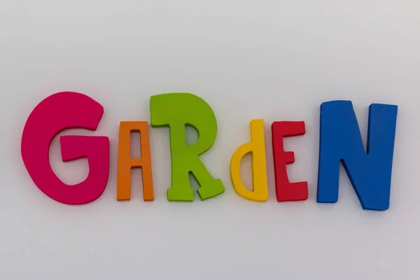 Garden Letters: Text Message on White Background — Stock Photo, Image