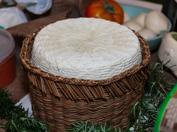 Soft White Italian Cheese, Ricotta — Stock Photo, Image