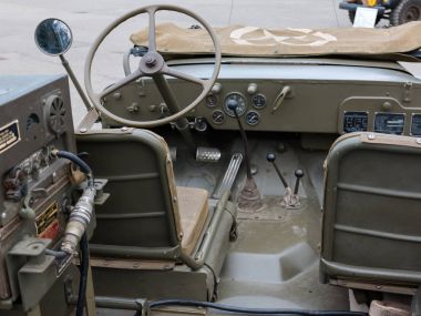 Askeri araç direksiyon closeup