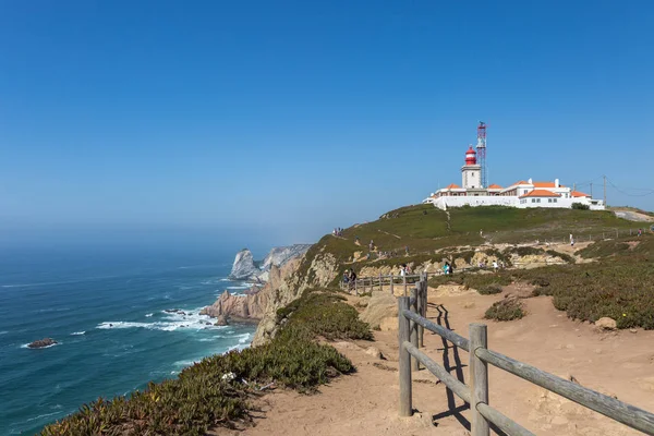 Φάρος και ακτή Cabo da Roca, Σίντρα, Πορτογαλία — Φωτογραφία Αρχείου