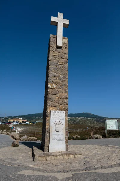 Monumento em Cabo da Roca, Europa Western Point - Portugal — Fotografia de Stock