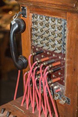 Antique Vintage Telephone Switchboard, Communication Connection  clipart