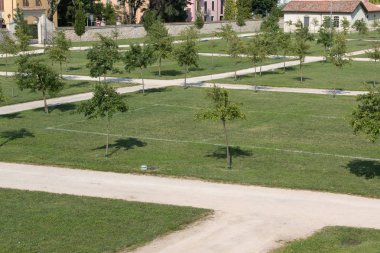 Historical Green Public Park Farnesiano in Sala Baganza Parma: Giardino del Melograno , Italy