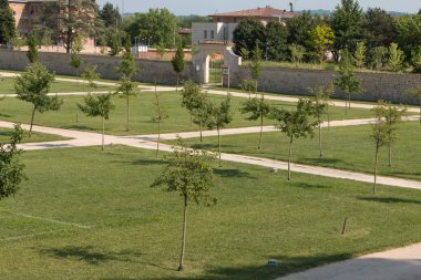 Historical Green Public Park Farnesiano in Sala Baganza Parma: Giardino del Melograno, Italy