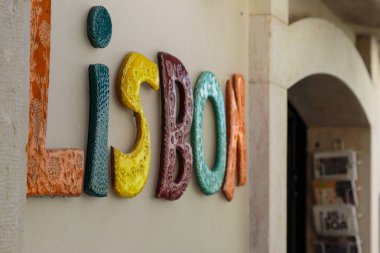 Renkli geleneksel Azulejos, Portekiz tarzı yapılan kelime Lizbon