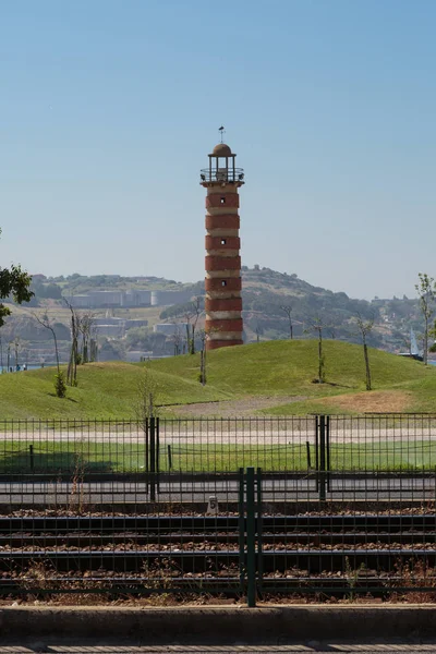 Old Brick Lighthouse a Belem, Lisbona, Portogallo — Foto Stock