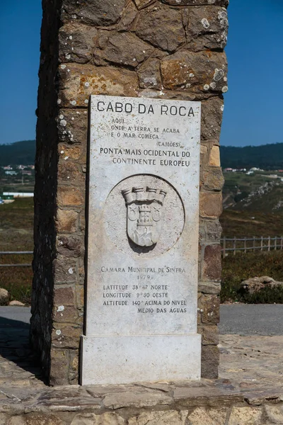 Пам'ятник в Кабо-да-Рока, точка Західної Європи - Португалія — стокове фото