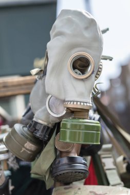 İkinci Dünya Savaşı 'ndan beri kullanılan Vintage Latex Gaz Maskesi
