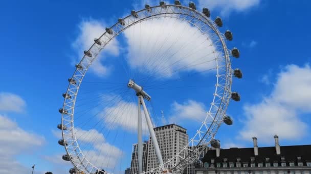 London Eye World Tallest Ferris Wheel South Bank River Thames — Vídeo de Stock