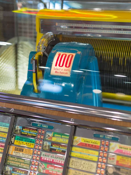 Подробности Retro Jukebox Музыка Танец 1950 Годах — стоковое фото