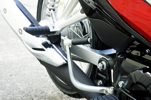 Chute iniciar motocicleta e apoio para os pés da motocicleta — Fotografia de Stock