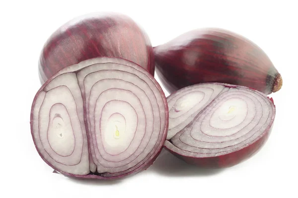 Sliced red onion on white background — Stock Photo, Image