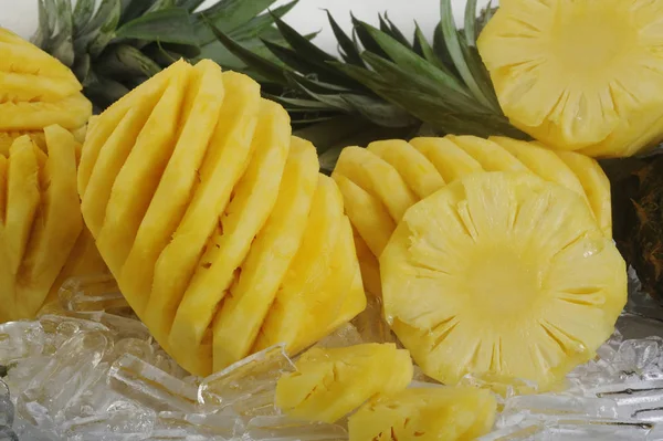 Fresh Pineapple Fruit White Background — Stock Photo, Image