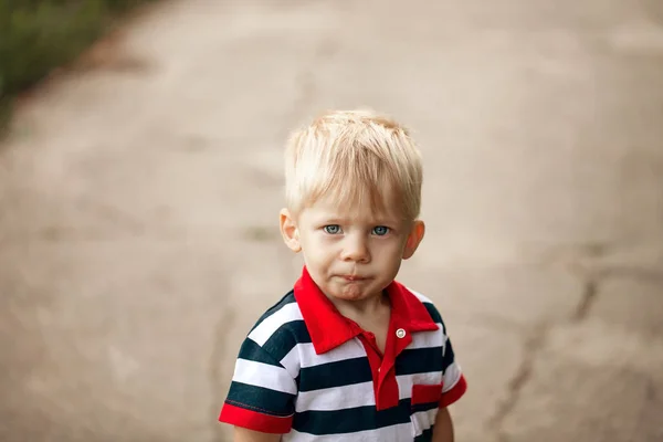 Portrait of a serious little boy — Stock Photo, Image