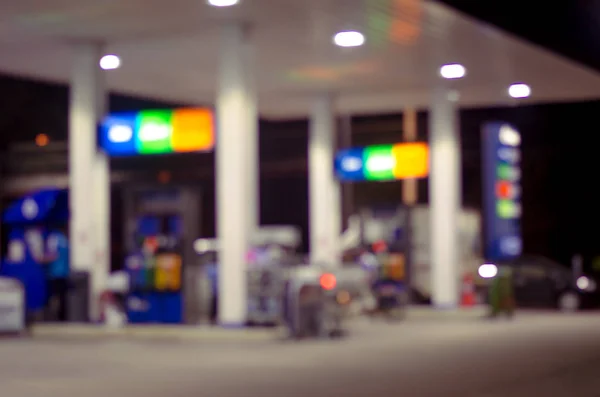 Desfocando o posto de gasolina — Fotografia de Stock