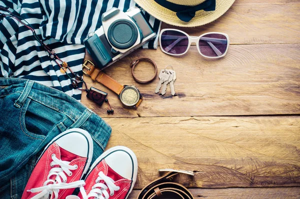 Ropa y accesorios para viajar — Foto de Stock