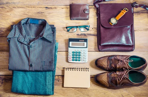 Kläder och tillbehör för affärsman — Stockfoto