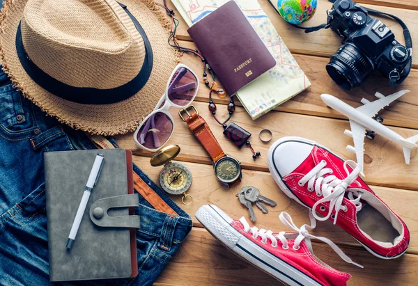 Travel Clothing and accessories — Stock Photo, Image