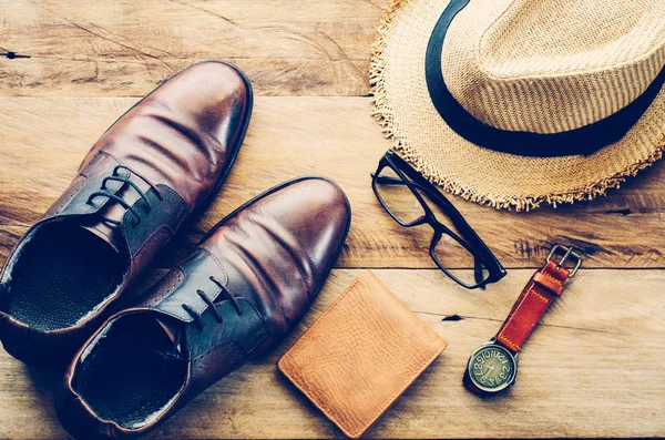 Reisebekleidung Accessoires für Herren Bekleidung mit auf die Reise — Stockfoto