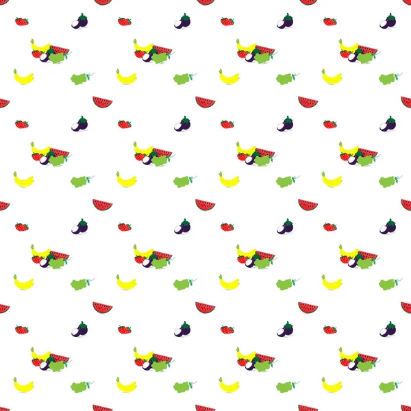 Wallpaper seamless pattern with fruit - vector illustration — Stock Vector