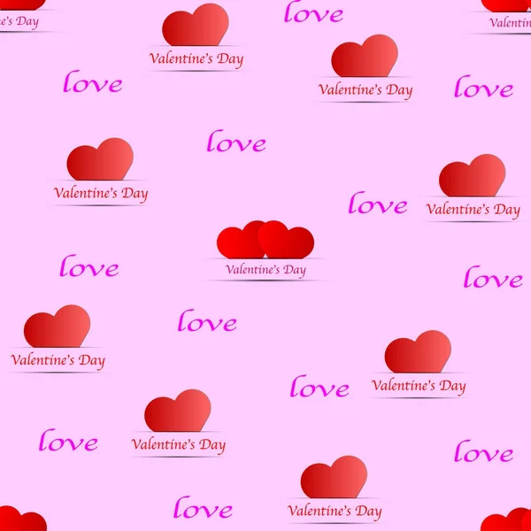 Patroon van de achtergrond Valentijnsdag symbolen met hart - vector — Stockvector