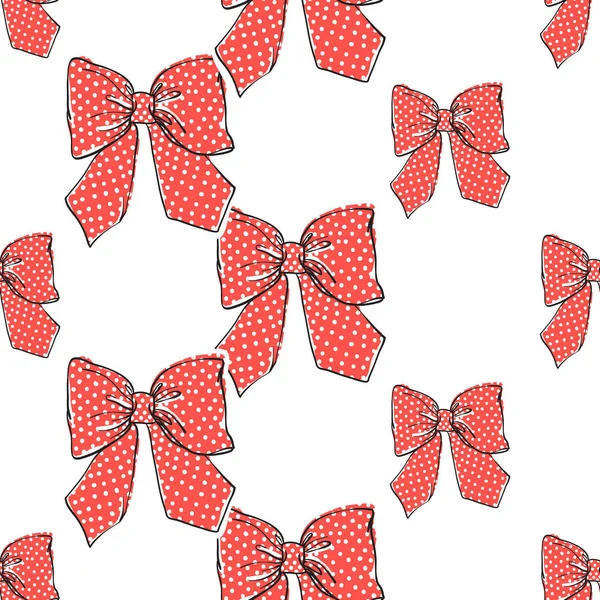 Pattern with flat bows — Stock Vector