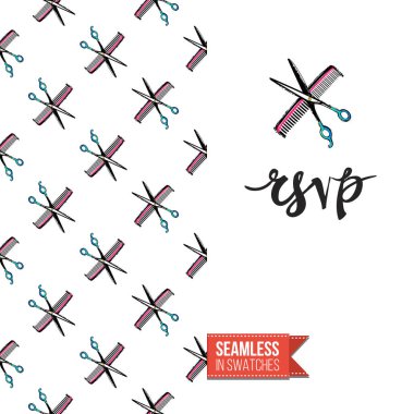 saç şekillendirme arka plan, desen, vektör çizim.