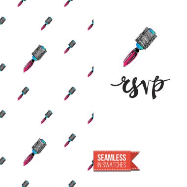 saç şekillendirme arka plan, desen, vektör çizim.