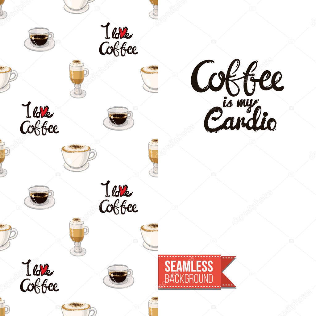 aroma, coffee background, vector illustration 