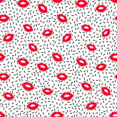 Kırmızı dudaklar arka plan, vektör çizim.