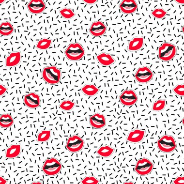 Kırmızı dudaklar arka plan, vektör çizim.