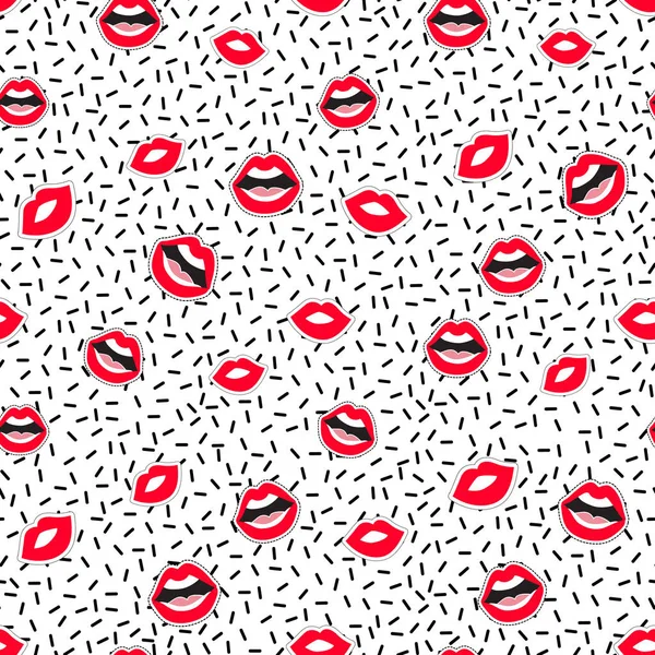 Labios Rojos Fondo Ilustración Vectorial — Archivo Imágenes Vectoriales