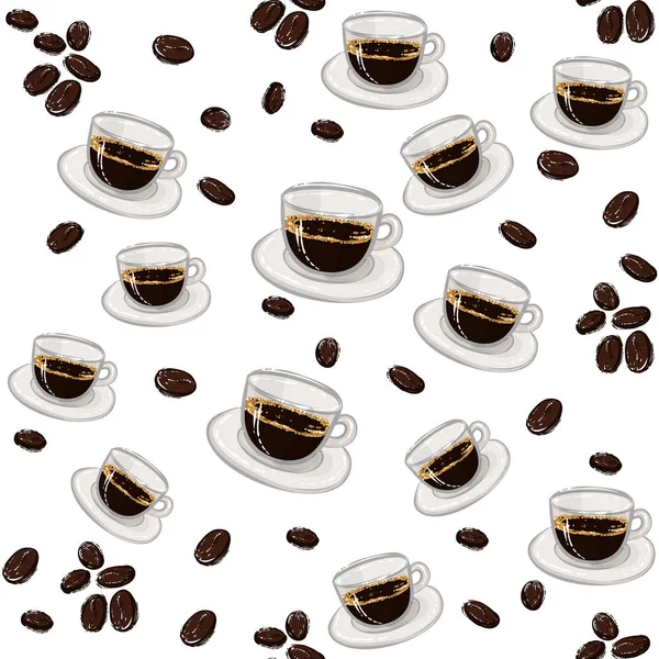 Aroma Koffie Achtergrond Vectorillustratie — Stockvector