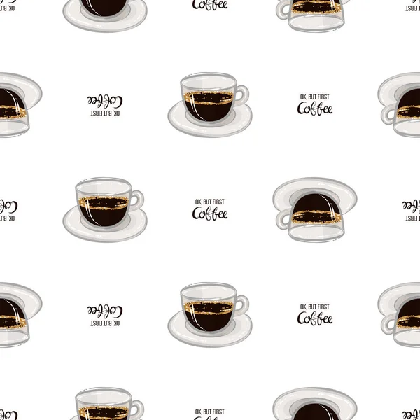 Aroma Koffie Achtergrond Vectorillustratie — Stockvector